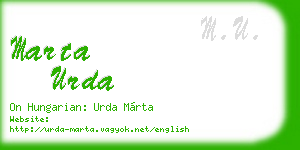 marta urda business card