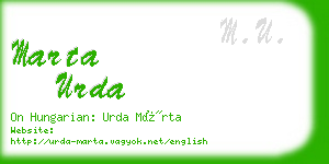 marta urda business card